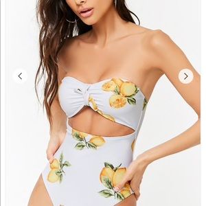 Forever21 Love of Lemons Lemon Swim Suit NWT